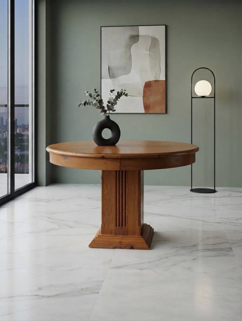 MESA COMEDOR EXTENSIBLE BASE PEDESTAL
