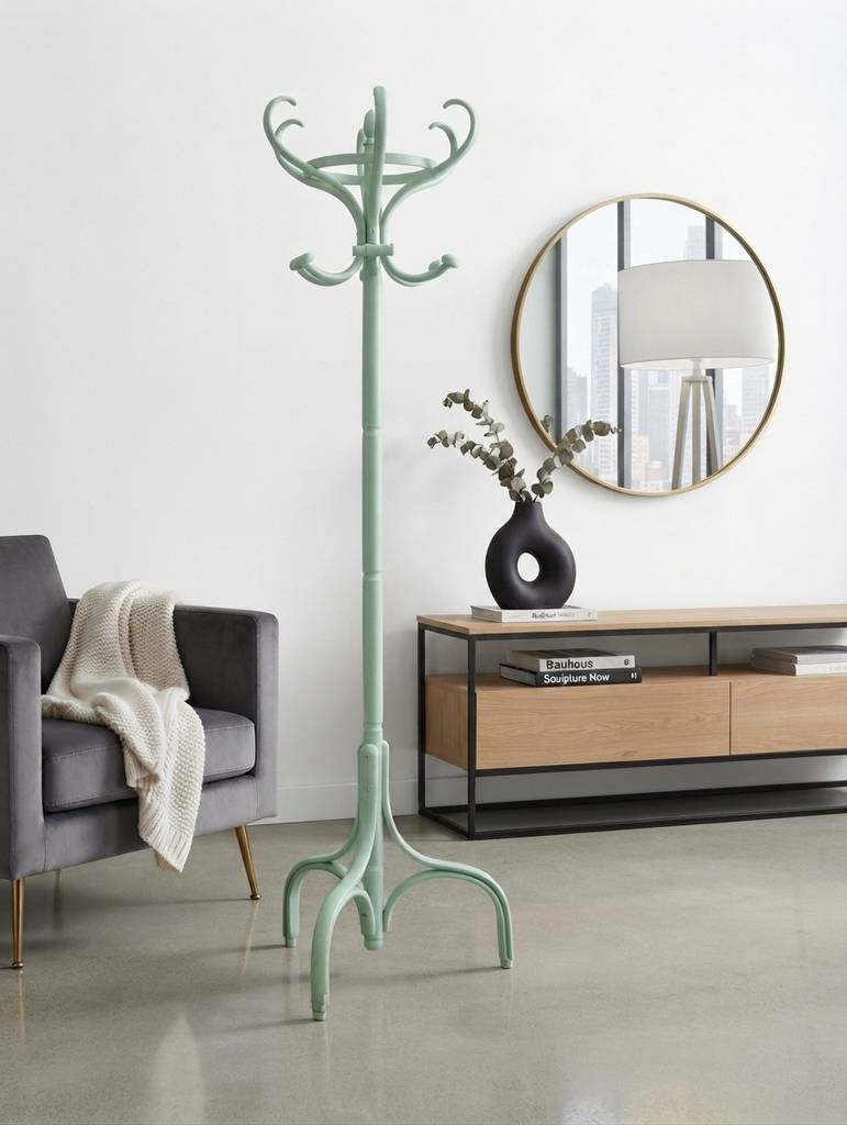 PERCHERO THONET VINTAGE VERDE MENTA