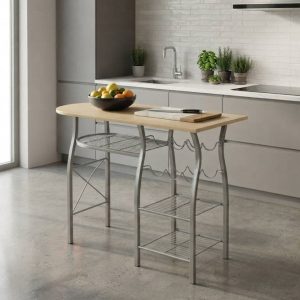 MESA DE COCINA /BAR CON BOTELLERO