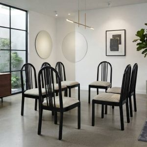 JUEGO DE 6 SILLAS DE COMEDOR NEGRAS