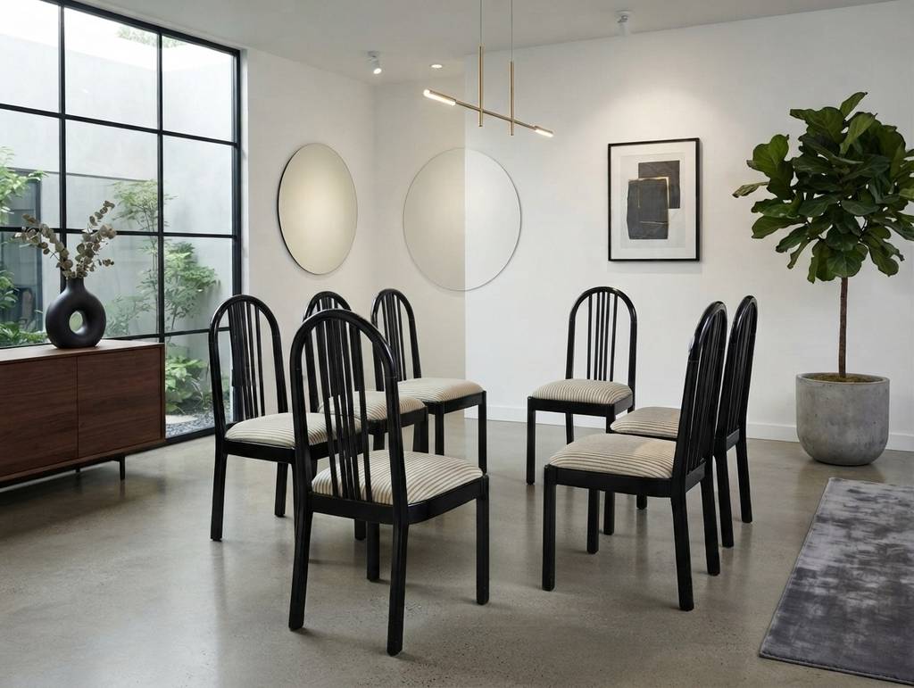 JUEGO DE 6 SILLAS DE COMEDOR NEGRAS