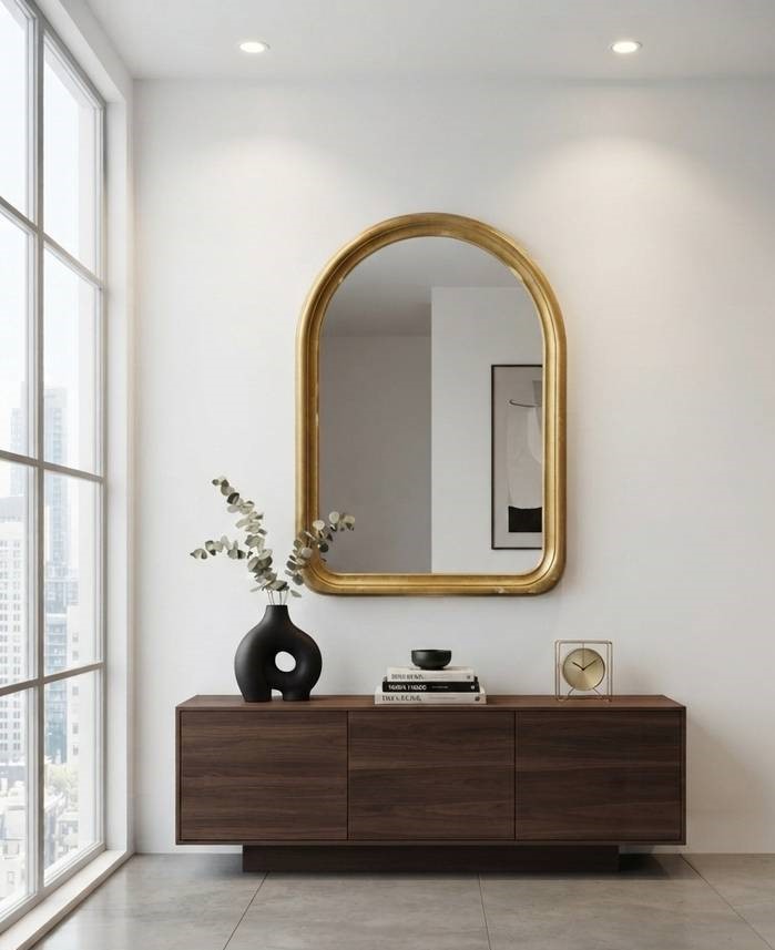 ESPEJO DE PARED ARCO DORADO