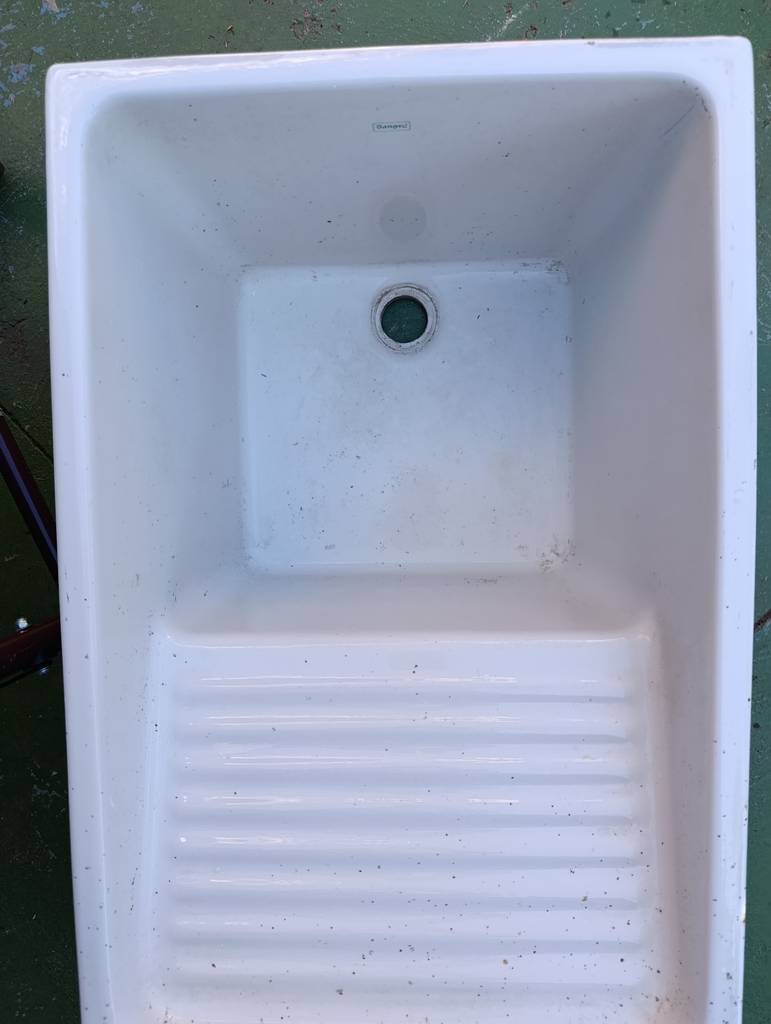 FREGADERO LAVADERO DE CERÁMICA BLANCO - Imagen 7