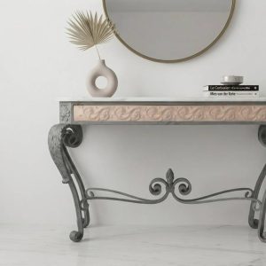 MESA RECIBIDOR CONSOLA FORJA Y MARMOL
