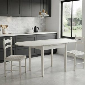 MESA COCINA EXTENSIBLE Y 2 SILLAS MADERA
