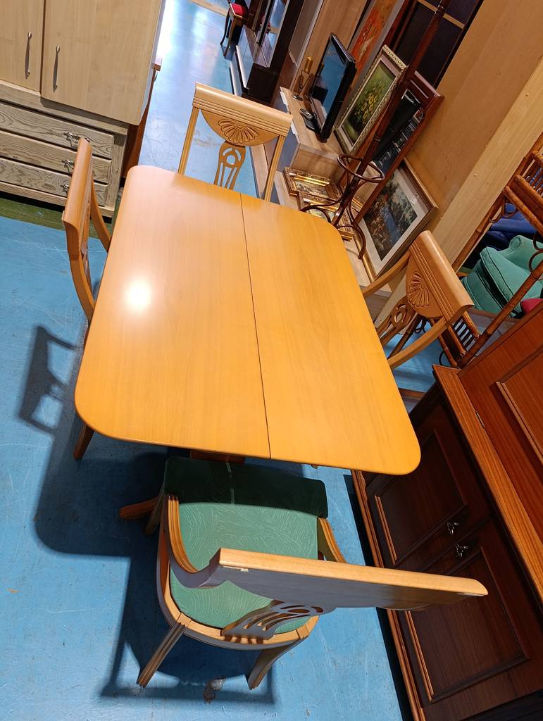 COMEDOR CLÁSICO LIBRO Y 4 SILLAS MADERA - Imagen 10