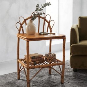 MESITA AUXILIAR VINTAGE RATTAN Y BAMBU