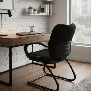 SILLA OFICINA CON APOYABRAZOS NEGRA