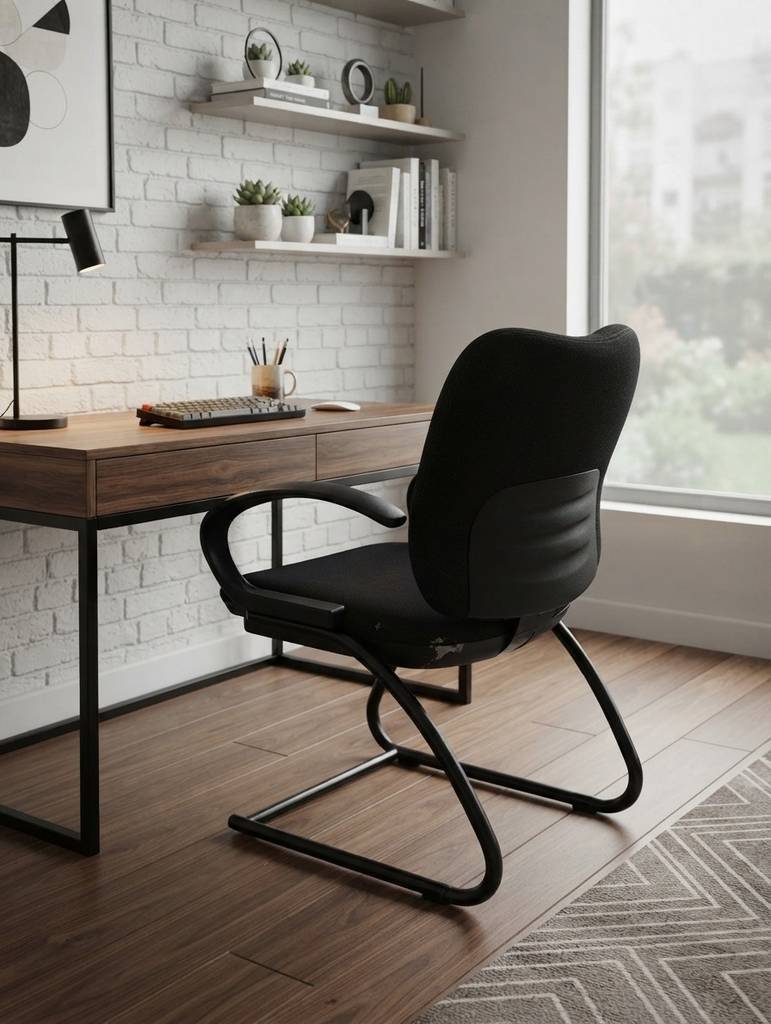 SILLA OFICINA CON APOYABRAZOS NEGRA