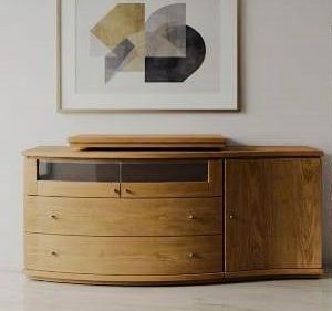 MUEBLE TV FRONTAL CURVO Y VITRINA