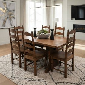 COMEDOR RUSTICO CON 6 SILLAS
