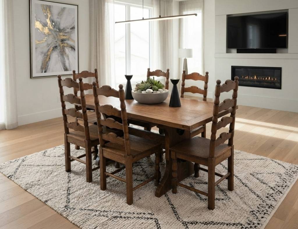COMEDOR RUSTICO CON 6 SILLAS