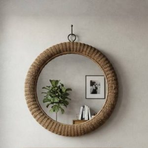 ESPEJO REDONDO MIMBRE/RATTAN