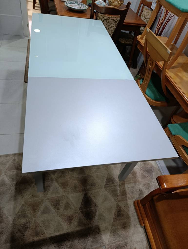 MESA COMEDOR EXTENSIBLE CRISTAL TEMPLADO - Imagen 2