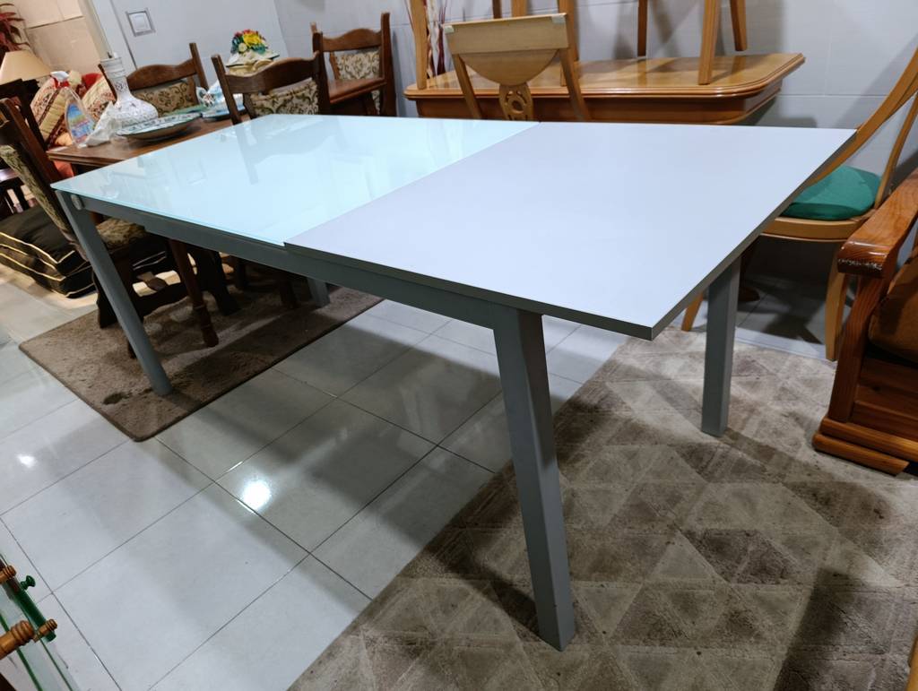 MESA COMEDOR EXTENSIBLE CRISTAL TEMPLADO - Imagen 3