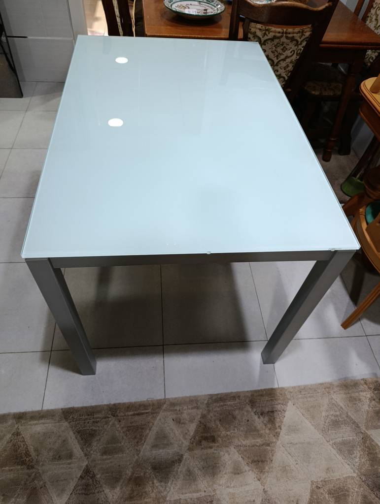 MESA COMEDOR EXTENSIBLE CRISTAL TEMPLADO - Imagen 4