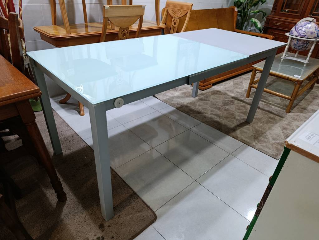 MESA COMEDOR EXTENSIBLE CRISTAL TEMPLADO - Imagen 6